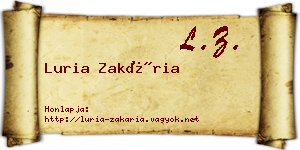 Luria Zakária névjegykártya